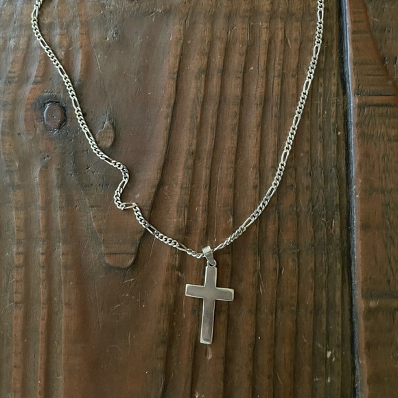 Sterling Silver 925 chain necklace with a cross - Picture 1 of 9